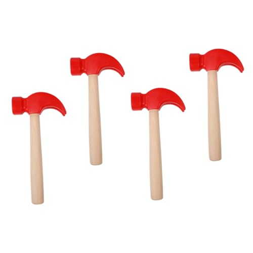 KOMBIUDA 4 Stück Dummy-Hammer Werkzeug Kinderhammer Aus Holz Holzhämmer Für Hammerspielsachen Für Plastik Rot KOMBIUDA 4 Stück Dummy-Hammer Werkzeug Kinderhammer Aus Holz Holzhämmer Für Hammerspielsachen Für Plastik Rot von KOMBIUDA