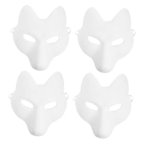 KOMBIUDA 4 Stück Fuchsmaskenkostüm Fuchsmasken Zum Bemalen Tiermasken Halloween-fuchs-gesichtsschutz Halloweenkostüm Halloween-masken Cosplay-fuchsmaske Bemalbare Fuchsmaske Weiß Pu KOMBIUDA 4 Stück Fuchsmaskenkostüm Fuchsmasken Zum Bemalen Tiermasken Halloween-fuchs-gesichtsschutz Halloweenkostüm Halloween-masken Cosplay-fuchsmaske Bemalbare Fuchsmaske Weiß Pu von KOMBIUDA