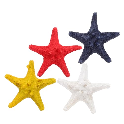 KOMBIUDA 4 Stück Fünf-korzier-seesterndekoration Kleine Bastelsterne Nautische Partydekoration Mediterrane Wanddekoration Große Aquariendekorationen Mediterrane Verzierung Harz von KOMBIUDA