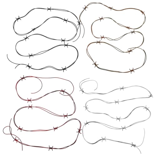 KOMBIUDA 4 Stück Halloween Gefälschte Stacheldrahtketten Realistische Dekoration für Spukhäuser und Cosplay für Halloween und Themenveranstaltungen KOMBIUDA 4 Stück Halloween Gefälschte Stacheldrahtketten Realistische Dekoration für Spukhäuser und Cosplay für Halloween und Themenveranstaltungen von KOMBIUDA
