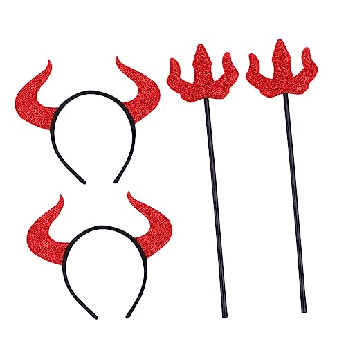 KOMBIUDA 4 Stück Halloween Teufel Hörner Stirnband Set Teilig Rot Leichtes Cosplay Zubehör Sicher und Langlebig für Damen Herren und Jugendliche Halloween Party Dekoration KOMBIUDA 4 Stück Halloween Teufel Hörner Stirnband Set Teilig Rot Leichtes Cosplay Zubehör Sicher und Langlebig für Damen Herren und Jugendliche Halloween Party Dekoration von KOMBIUDA
