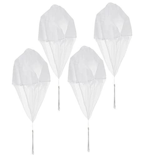 KOMBIUDA 4 Stück Handwurf-Fallschirm Drohne aufziehen Drachen Trampolin Fallschirm für kinderspielzeug Toys flytoy Fallschirm fliegendes Outdoor werfen Stoff von KOMBIUDA