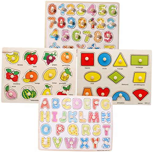 KOMBIUDA 4 Stück Holzpuzzle für Kleinkinder Teiliges Pädagogisches für Jährige Kreative Holzspielzeuge für Geburtstagsgeschenke und Feiertage von KOMBIUDA