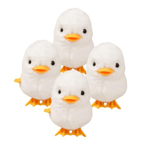 KOMBIUDA 4 Stück Hüpfendes Hühnerspielzeug Springen aufziehen für kinderspielzeug Easter Presents Party Aufzieh Plüsch Weiß von KOMBIUDA