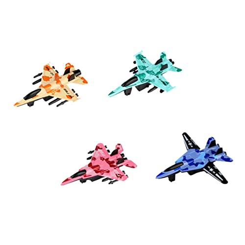 KOMBIUDA 4 Stück Kämpfer Zurückziehen Modellhubschrauber Aktionsautos Zurückziehen Flugzeug Flugbereites Spielzeug Spielzeughubschrauber Segelflugzeug Spielzeug Legierung Wagen Mini von KOMBIUDA