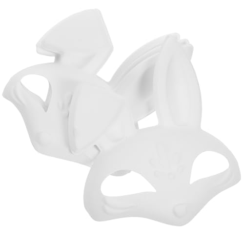 KOMBIUDA 4 Stück Kaninchenmasken Leere Diy Maske für Karneval Cosplay Halloween aus PVC Unbemalt für Kreative Gestaltung und Kostümpartys von KOMBIUDA