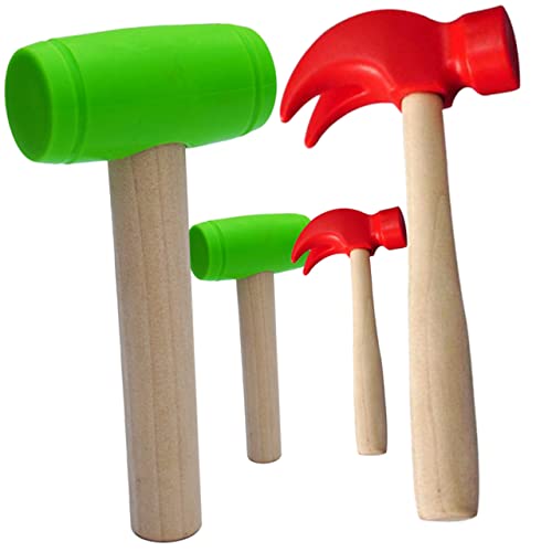 KOMBIUDA 4 Stück Kleiner Holzhammer Kinderspielzeug Kinderhammer Simulationshammer Gefälschter Hammer Werkzeuge Gefälschter Holzhammer Kinderhammer Simulationsholzhammer von KOMBIUDA