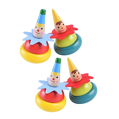 KOMBIUDA 4 Stück Kreisel entzückendes Kinderspielzeug Haushaltskinderspielzeug für Jungen Babyautos interaktives Kinderzubehör versorgen hölzern von KOMBIUDA
