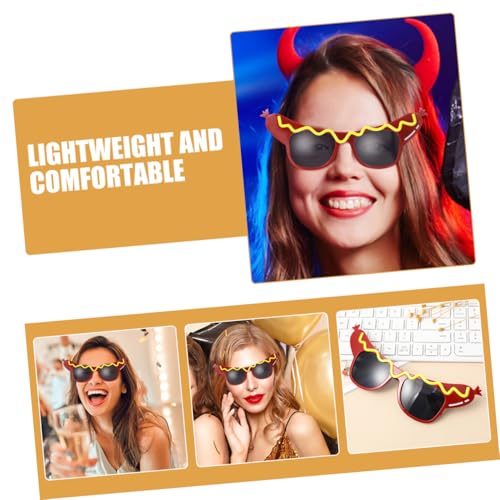 KOMBIUDA 4 Stück Lustige Hot Dog Sonnenbrille Teiliges Witzige Partybrille für Erwachsene und Leichtes Komfortables Material Kreatives Accessoire für Halloween Karneval und Silvesterfeiern von KOMBIUDA