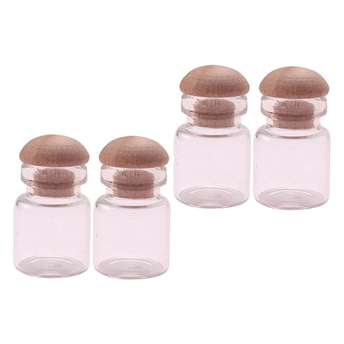 KOMBIUDA 4 Stück Mini Glasgefäß Mini Kleines Wohnaccessoires Mini Hausbedarf Mini Requisite Kleines Werkzeug Kleines Zubehör Puppenhaus Ornamente Aus Holz von KOMBIUDA