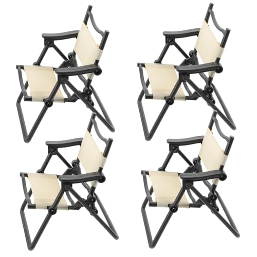 KOMBIUDA 4stücke Mini Faltstuhl Miniatur Klappstuhl Für Puppenhäuser Dekoration Für Spielzeug Und Handyhalter Strandmöbel Leicht Und Platzsparend von KOMBIUDA