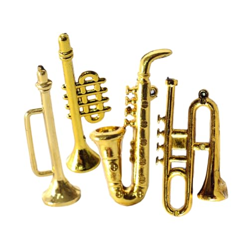 KOMBIUDA 4 Stück Miniatur Musikinstrumente Teiliges Puppenhaus Zubehör für Kreative Dekoration Realistische Modelle Saxophon Trompete Tuba für Miniaturwelt und Fotorequisiten KOMBIUDA 4 Stück Miniatur Musikinstrumente Teiliges Puppenhaus Zubehör für Kreative Dekoration Realistische Modelle Saxophon Trompete Tuba für Miniaturwelt und Fotorequisiten von KOMBIUDA