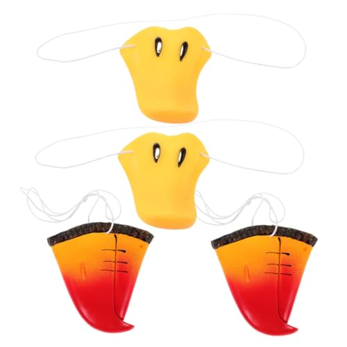 KOMBIUDA 4stücke Teiliges Entenschnabel Und Papageienmasken Für Kostümpartys Tiernasen Als Cosplay-requisiten Lustige Accessoires Für Und Halloween von KOMBIUDA
