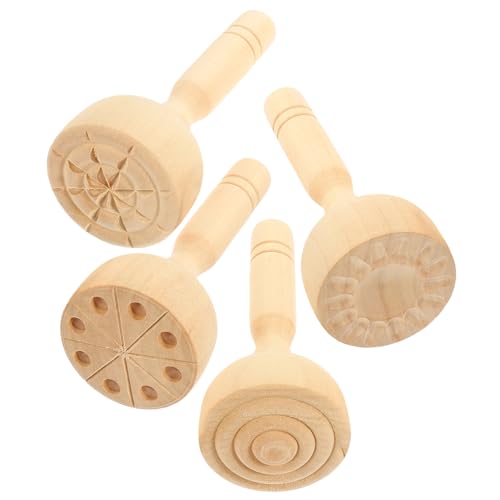 KOMBIUDA 4 Stück Plastilin-Werkzeuge Basteln für Bildhauerei Modelliermasse Modellieren Herstellung holzwerkzeuge Clay Tools praktische Tonformen Spielformen aus Ton hölzern von KOMBIUDA