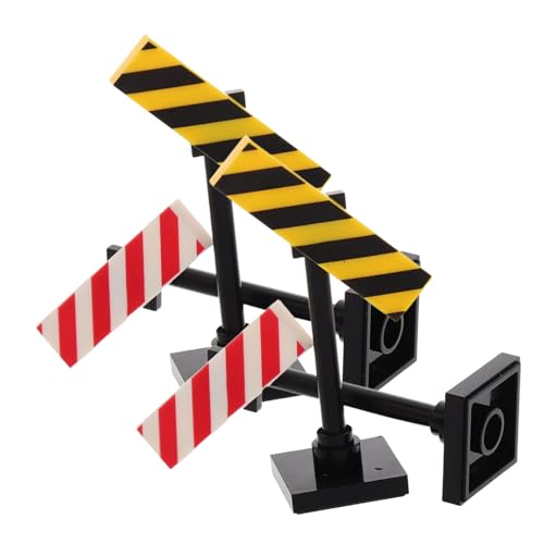 KOMBIUDA 4 Stück Puppenwarnschild verkehrszeichen lernspielzeug Kleine Bausteine DIY Verkehrsszenen Warnzeichen Zeichen für Privateigentum Plastik von KOMBIUDA