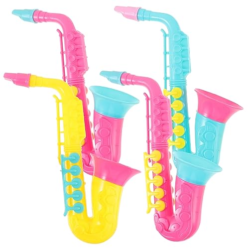 KOMBIUDA 4 Stück Saxophon Musikinstrumente Kinderspielzeug Kunststoff Saxophon Simulation Saxophon Home Saxophon Tragbares Saxophon Simuliertes Instrument von KOMBIUDA