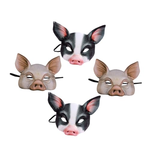 KOMBIUDA 4 Stück Schweinemasken für Kostümparty Atmungsaktive Tier-masquerade-masken Vielseitig für Halloween Karneval und Cosplay Halbe Gesichtsbedeckung in Weiß und Schwarz KOMBIUDA 4 Stück Schweinemasken für Kostümparty Atmungsaktive Tier-masquerade-masken Vielseitig für Halloween Karneval und Cosplay Halbe Gesichtsbedeckung in Weiß und Schwarz von KOMBIUDA