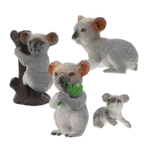 KOMBIUDA 4 Stück Simulation Tiermodell Koala Tier Tortenaufsätze Feengarten Koala Dekorationen Koala Party Favors Koala Terrarium Basteln Koala Figur Mini Koala von KOMBIUDA