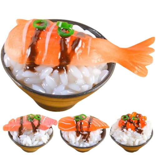 KOMBIUDA 4 Stück Simulierte Sushi Reis Foto Requisite So Tun Als Würden Sie Lebensmittelspielzeug Spielen Lebensmittel Für Kinder Spielen Gefälschtes Lebensmittelmodell Spielküche von KOMBIUDA