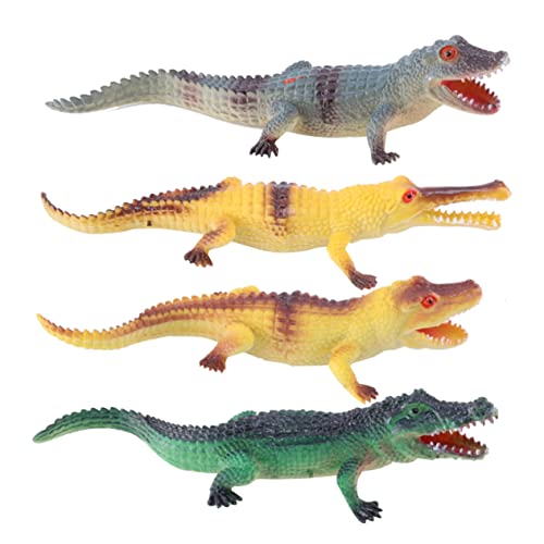 KOMBIUDA 4 Stück Simuliertes Krokodilmodell Kostüme für Kinder Krokodil-Actionfigur kindergeburtstags mitgebsel zabawki stymulujące rozwój Modelle Spielzeuge Tierfigur Spielzeug Modellieren von KOMBIUDA