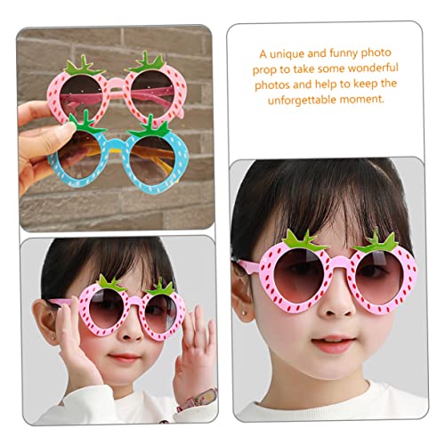 KOMBIUDA 4 Stück Sonnenbrille Erdbeerform Teiliges Bunte Partybrille für Mädchen Sommer Beach Festival Partyaccessoire von KOMBIUDA