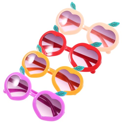 KOMBIUDA 4 Stück Sonnenbrillen Lustige Frucht Designs Rot und Orange für Partys und Tägliches Tragen Sicher und Langlebig für Kleine Augen von KOMBIUDA