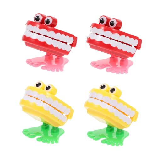KOMBIUDA 4 Stück Springgeister -Zähnespielzeug springen Geburtstagsfeier gehende Zähne Neuheit Toys Lenden Kleinkindspielzeug große kleine Spielzeuge Abs von KOMBIUDA