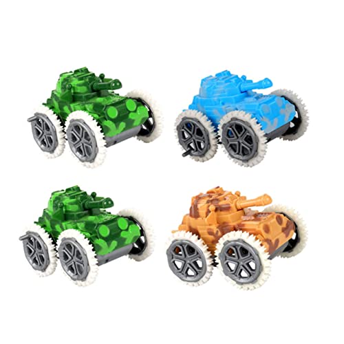KOMBIUDA 4 Tank zurückziehen Kinderspielzeug Spielzeug für Kinder Reibungsautos zurück Mini-Hinterwagen Kidcraft-Spielset Mikrospielzeug Spielzeugauto zum Zurückziehen Gleitwagen LKW von KOMBIUDA