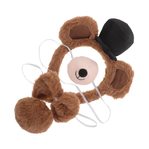 KOMBIUDA 4 Stück Teiliges Bären Cosplay Set Bärenohren Stirnband Fliege Nase Tierkostüm Zubehör für Erwachsene für Halloween Karneval und Rollenspiele von KOMBIUDA