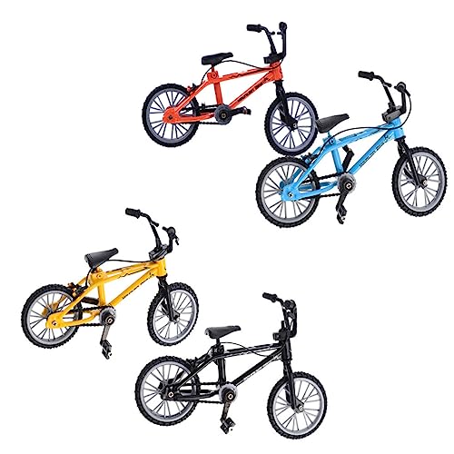KOMBIUDA 4 Stück Teiliges Mini Finger Bike Abnehmbar und Wieder Zusammensetzbar Pädagogisches Finger Mountainbike in Gelb Blau Schwarz Orange Kompakt und Leicht Dekoratives Modell für von KOMBIUDA
