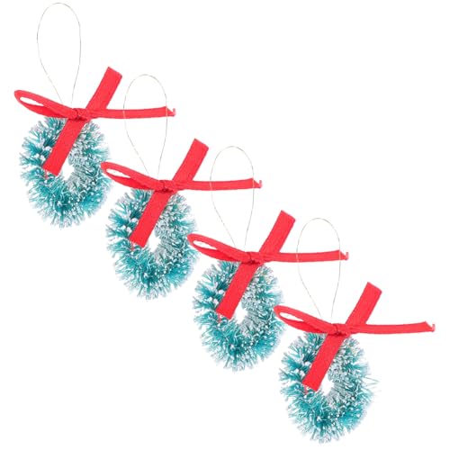 KOMBIUDA 4 Stück Teiliges Mini Weihnachtskranz Dekorative Mini Kränze für Puppenhaus Festliche Girlanden Anhänger Stilvolle Weihnachtsdeko für Party Mikro-landschaften von KOMBIUDA