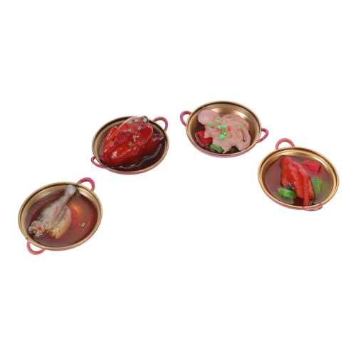 KOMBIUDA 4 Stück Teiliges Miniatur-hot-Pot Resin mit Detailgetreuen Chinesischen Essensmodellen als Puppenhaus-Dekoration und Zubehör für Mini-küchen-spielwelten KOMBIUDA 4 Stück Teiliges Miniatur-hot-Pot Resin mit Detailgetreuen Chinesischen Essensmodellen als Puppenhaus-Dekoration und Zubehör für Mini-küchen-spielwelten von KOMBIUDA