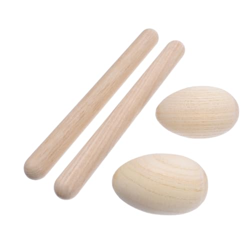 KOMBIUDA 4 Stück Teiliges Musikinstrumenten Set aus Holz Rhythmus Sticks und Lummi Sticks für Kreative Musikalische Erziehung und Pädagogisches für Jungen von KOMBIUDA