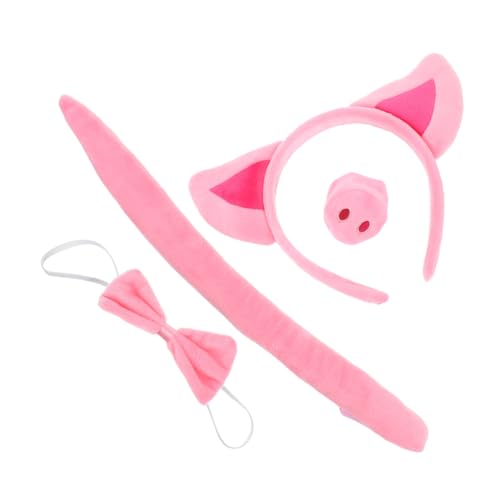 KOMBIUDA 4 Stück Teiliges Schweine-kostüm-set mit Schweineohren-stirnband Nasen -accessoires Sowie Schleife Leichtes Cosplay-set für Halloween Karneval und Kostümpartys KOMBIUDA 4 Stück Teiliges Schweine-kostüm-set mit Schweineohren-stirnband Nasen -accessoires Sowie Schleife Leichtes Cosplay-set für Halloween Karneval und Kostümpartys von KOMBIUDA