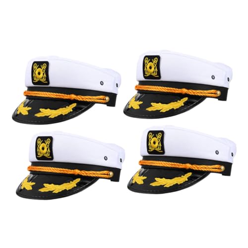 KOMBIUDA 4 Stück Verstellbare Matrosenkapitäne Hüte aus Leichtem Polyester Schnelltrocknend Strapazierfähige Yacht Kostüm Mützen für Damen und Herren für Party Cosplay und Outdoor KOMBIUDA 4 Stück Verstellbare Matrosenkapitäne Hüte aus Leichtem Polyester Schnelltrocknend Strapazierfähige Yacht Kostüm Mützen für Damen und Herren für Party Cosplay und Outdoor von KOMBIUDA