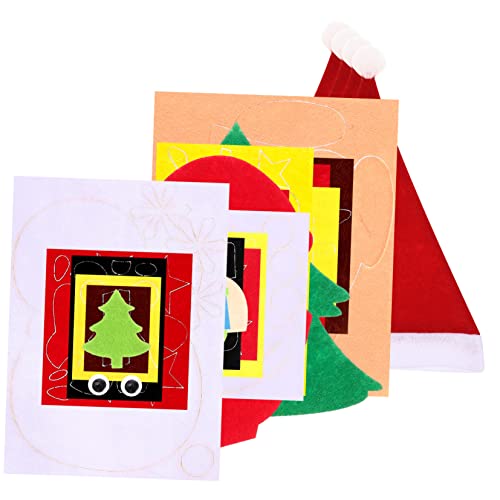 KOMBIUDA 4 Stück Weihnachtsspielzeug Materialien für Weihnachtsmützen Kopfbedeckung für die Weihnachtsfeier weihnachtsmützen set weihnachtsmütze set Weihnachtsmützen-Kit Partyhüte machen von KOMBIUDA