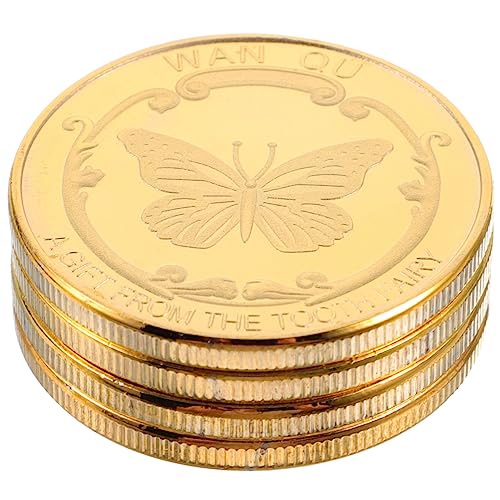KOMBIUDA 4 Stück Zahnfee Kind Von Zahnfee B Für Kleine Mädchen Erstes Zahnfee Zahn Andenken Süß Für Zahnfee Souvenir Goldener Zahn Glitzerzähne Milchzähne Legierung von KOMBIUDA