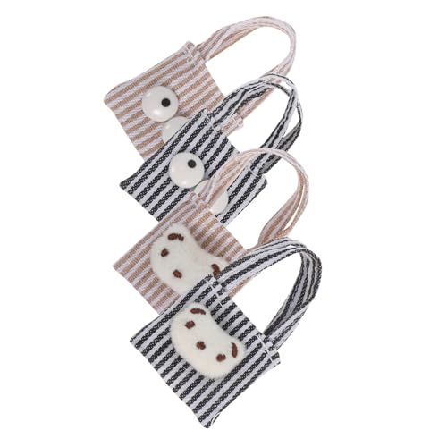 KOMBIUDA 4 Teiliges Babypuppen Kleidungszubehör Kleine Canvas Geldbörse Damen Mini Umhängetasche Mini Canvas Tragetasche Kleine von KOMBIUDA