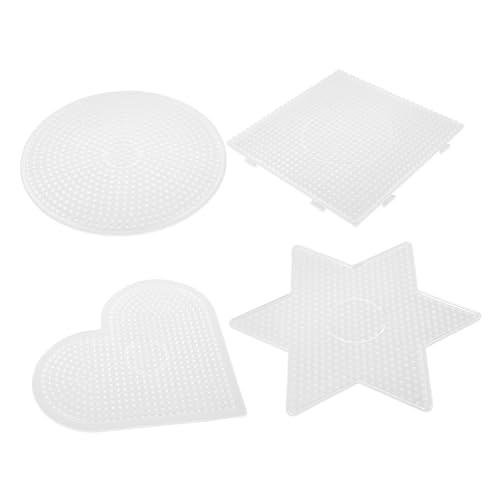 KOMBIUDA 4 Teiliges Geometrisches Schablonen Puzzle Handgefertigtes Bohnen Schablonen Puzzle Set Bohnen Schablone Bohnen Puzzle Vorlage Bügelperlen Vorlagen Bohnen Schablone von KOMBIUDA