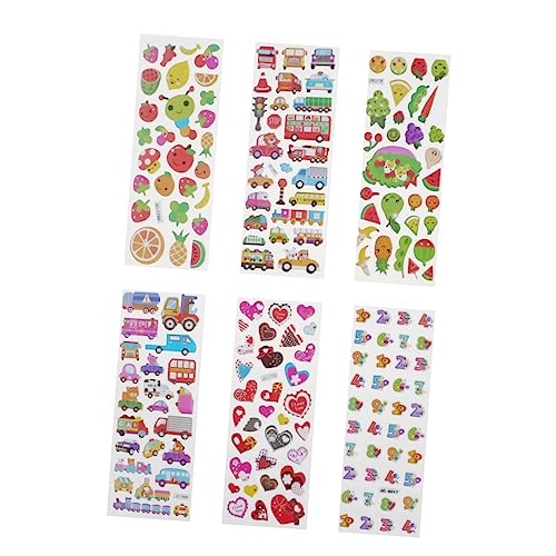 KOMBIUDA 40 Blatt Cartoon-Aufkleber 3D-kindersticker DIY-bastelset Für Kinder Aus PVC Sicher Und Langlebig Für Tagebuch Und Album von KOMBIUDA