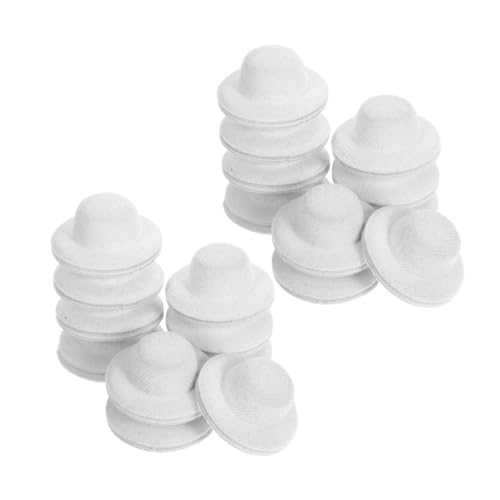 KOMBIUDA 40 Stück Teiliges Miniatur Bastelhüte Weiß aus Weichem Stoff Vielseitige für Puppen Partydeko DIY Projekte Handgefertigte Accessoires für Kreative Bastelideen von KOMBIUDA