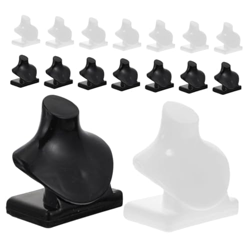 KOMBIUDA 40 Stück Teiliges Miniatur Schmuckständer für Puppenhaus Mini Mannequin Halskettenhalter in Weiß und Schwarz Leichtes Tragbares Schmuckdisplay für Rollenspiele und Dekoration von KOMBIUDA