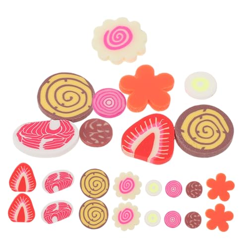 KOMBIUDA 40Er-Packung Teiliges Mini Gemüse Modelle PVC Soft Clay Sprinkles Realistische Fake Fleisch Scheiben Detailreiche Simulation für Puppenhaus Dekoration und Pretend Play Kochzubehör von KOMBIUDA