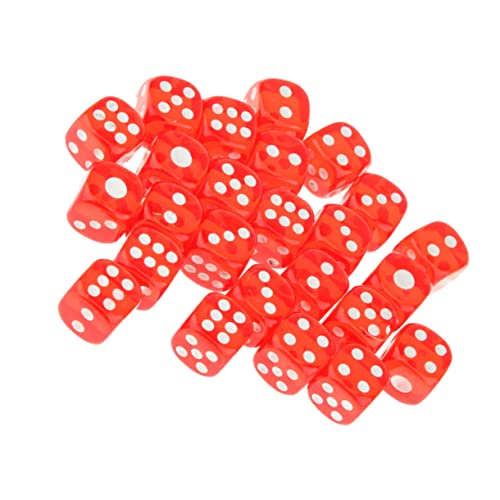 KOMBIUDA 40St durchscheinende Spielwürfel Würfel mit abgerundeten Ecken Barwürfel Unterhaltungsspielzeug 18mm Würfel Spielzeuge transparente Würfel Spiel Würfel Pub-Spielzeug Acryl Sieb rot von KOMBIUDA