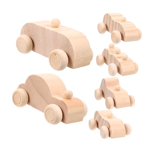 KOMBIUDA 5 Sätze Graffiti-Auto Autospielzeug Mini -Autos Bastelauto Aus Holz Kleine Auto Handwerk Kinderauto Basteln Unfertiges Automodell Automodelle Selber Bauen Hölzern 6 Stück * 5 von KOMBIUDA