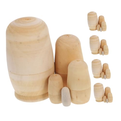 KOMBIUDA 5 Sätze Unbemalte Russische Puppen Lagiges DIY Holz Nistpuppen Set für Kreative Bastelaktivitäten Sichere Glatte Oberfläche als und Dekoration zu Feiertagen KOMBIUDA 5 Sätze Unbemalte Russische Puppen Lagiges DIY Holz Nistpuppen Set für Kreative Bastelaktivitäten Sichere Glatte Oberfläche als und Dekoration zu Feiertagen von KOMBIUDA