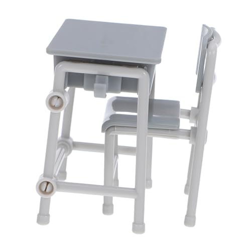 KOMBIUDA 5 Sets Miniatur-schulschreibtisch- Und Stuhlmodelle Für Puppenhaus-Requisiten, Mini-realistische Klassenzimmermöbel, Spielzeug-kit Für Die Dekoration Von Feengärten, Pädagogische von KOMBIUDA