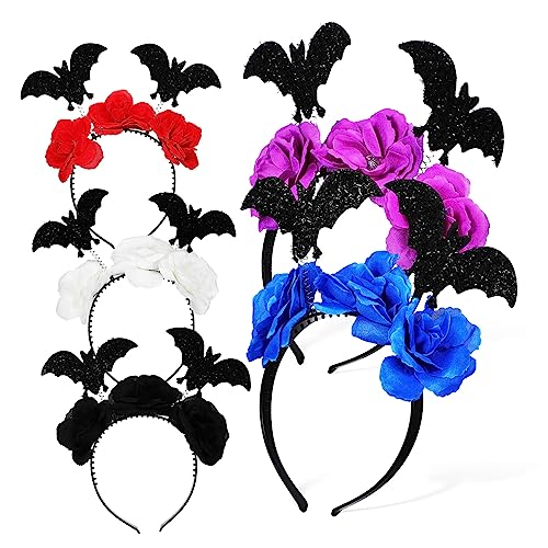 KOMBIUDA 5 Stück Halloween-Stirnbänder für Frauen Halloween-Fledermaus-Stirnband karneval haarband halloween kopfschmuck halloween kopfbedeckung Boppers-Stirnbänder Halloween-Haarband Stoff von KOMBIUDA