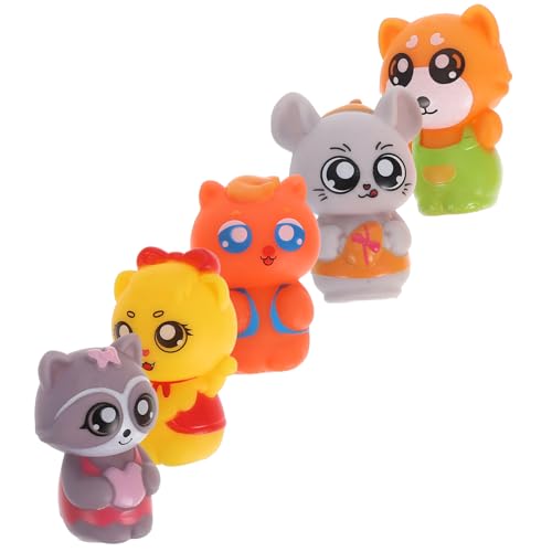 KOMBIUDA 5 Stück Vinyl-fingerpuppen in Tierform Neuartige Tier-fingerpuppen Zum Geschichtenerzählen Und Rollenspielen Schöne Mini-tierpuppe Kinderpuppen-belohnung von KOMBIUDA