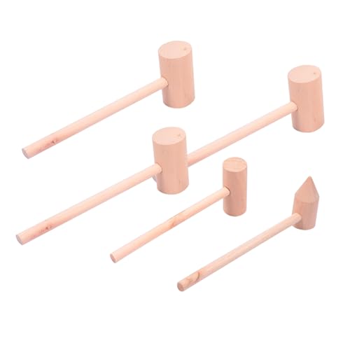 KOMBIUDA 5 Stück Kleiner Holzhammer Holzhammer Kinderspielzeug Hammer Kuchenhammer Kinderspielzeug Mini Spielzeughämmer Kleine Hämmer Holzhammer Holzhammer Mini von KOMBIUDA